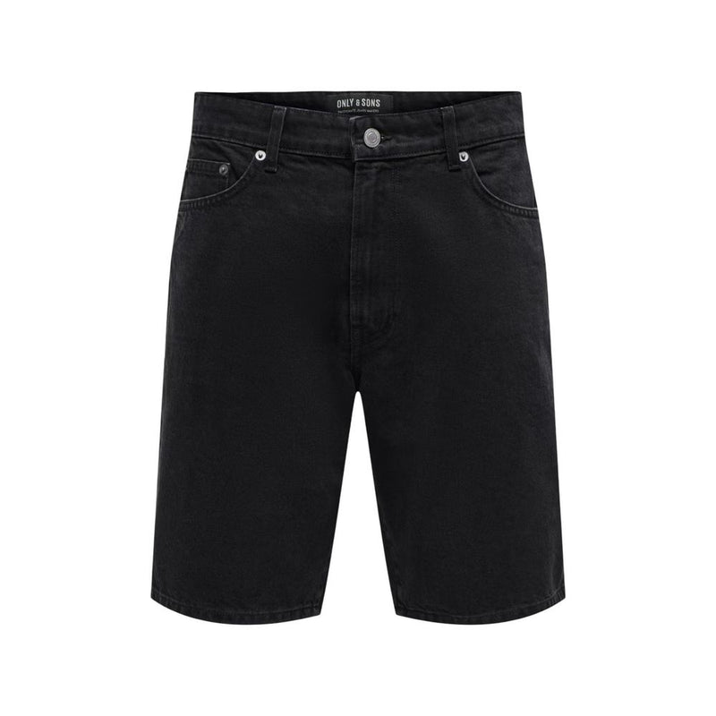 Only & Sons Black Organic Cotton Bermuda Shorts
