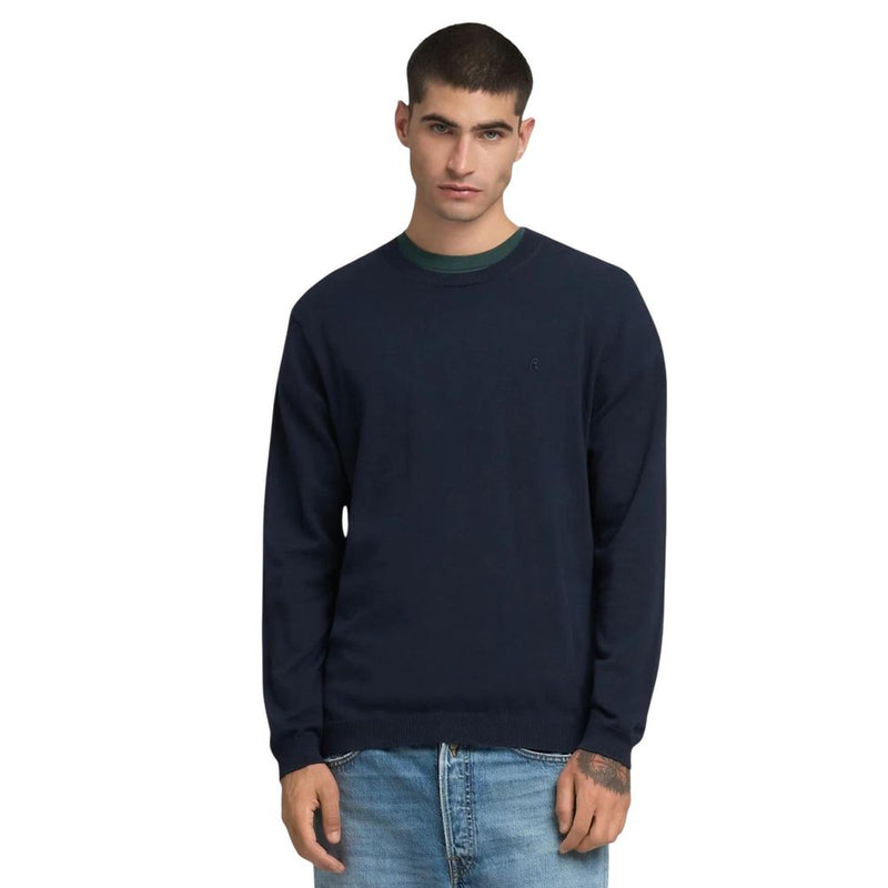 Replay Blue Cotton Sweatshirt - Iconic Men’s Knitwear