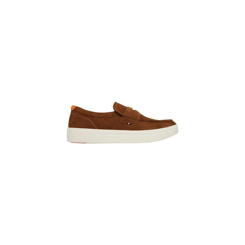 Tommy Hilfiger Brown Suede Leather Slip-On Loafers for Men