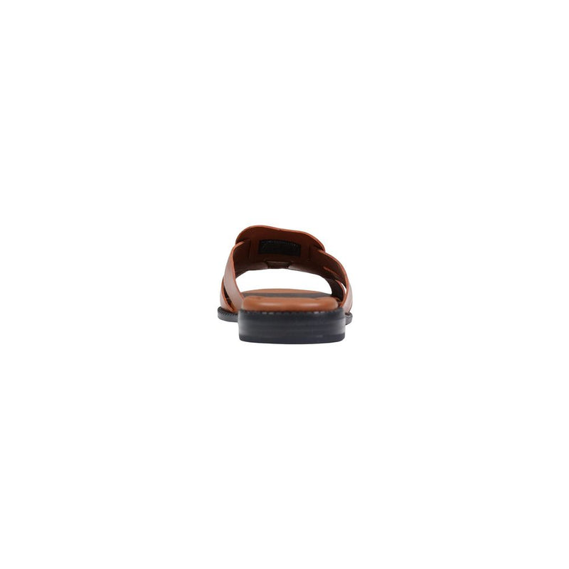 Tommy Hilfiger Brown Leather Flat Sandals for Women