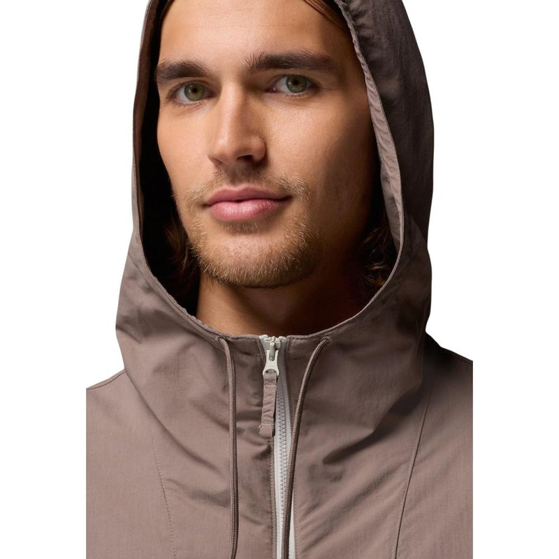 Columbia Spire Valley Hooded Windbreaker - Gray Nylon Shell Jacket