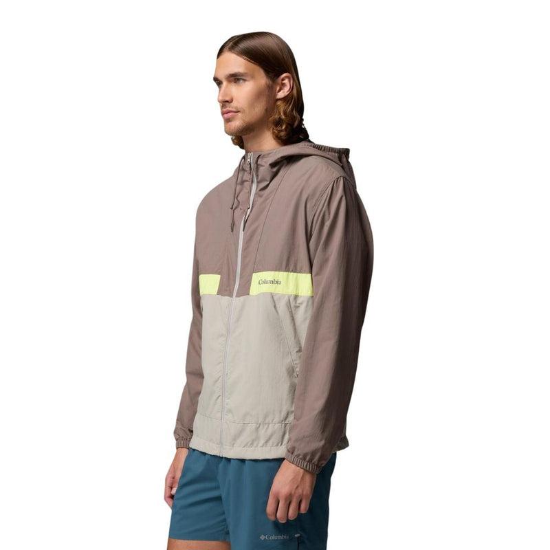 Columbia Spire Valley Hooded Windbreaker - Gray Nylon Shell Jacket