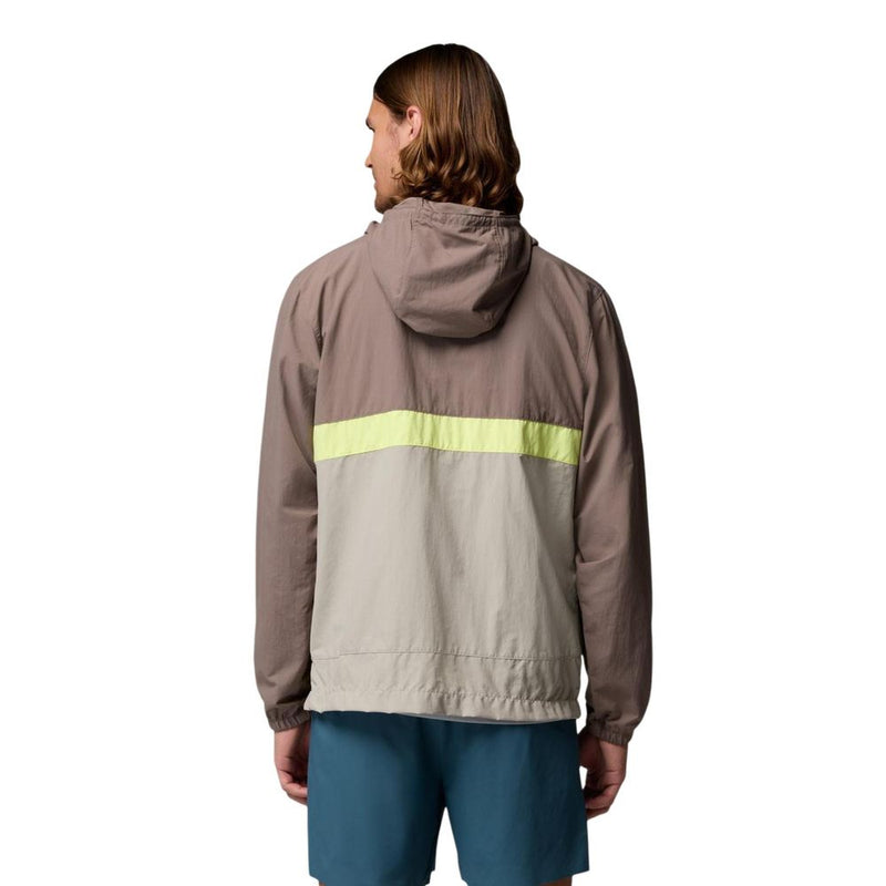 Columbia Spire Valley Hooded Windbreaker - Gray Nylon Shell Jacket