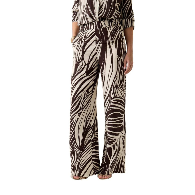 Guess BASTIENNE WIDE LEG TROUSER - Pantalon Viscose Marron