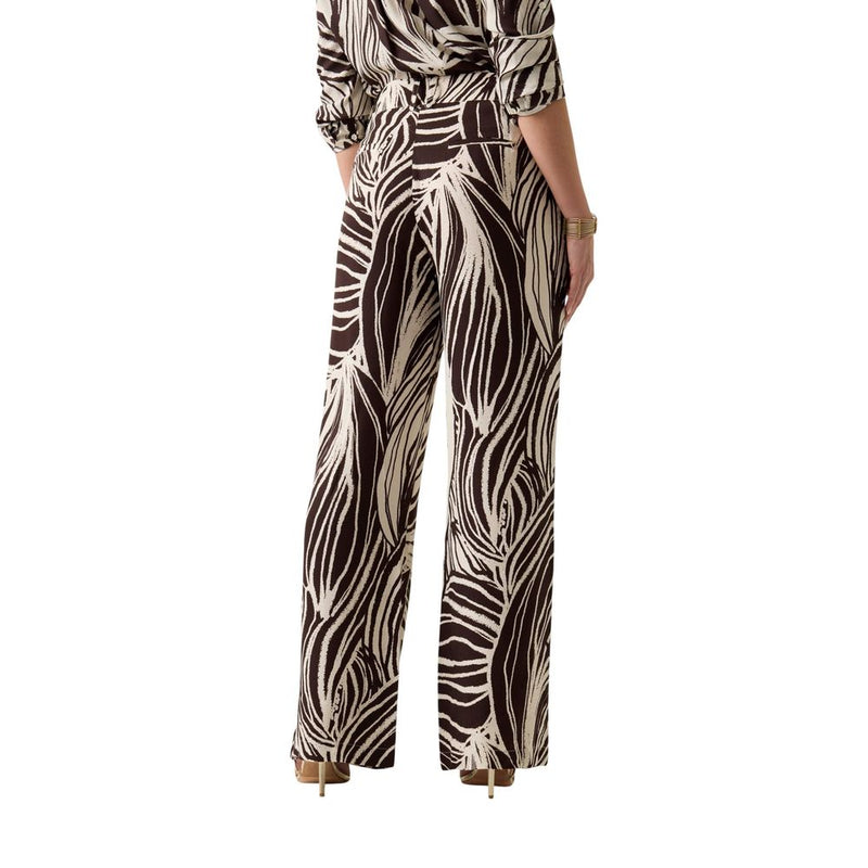 Guess BASTIENNE WIDE LEG TROUSER - Pantalon Viscose Marron
