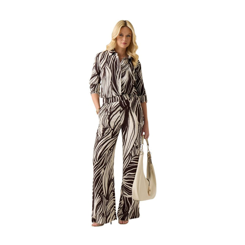 Guess BASTIENNE WIDE LEG TROUSER - Pantalon Viscose Marron