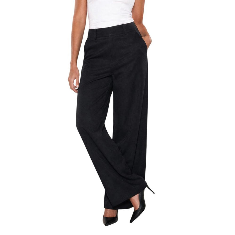 Guess BASTIENNE Wide Leg Trouser - Black Viscose Pants for Women