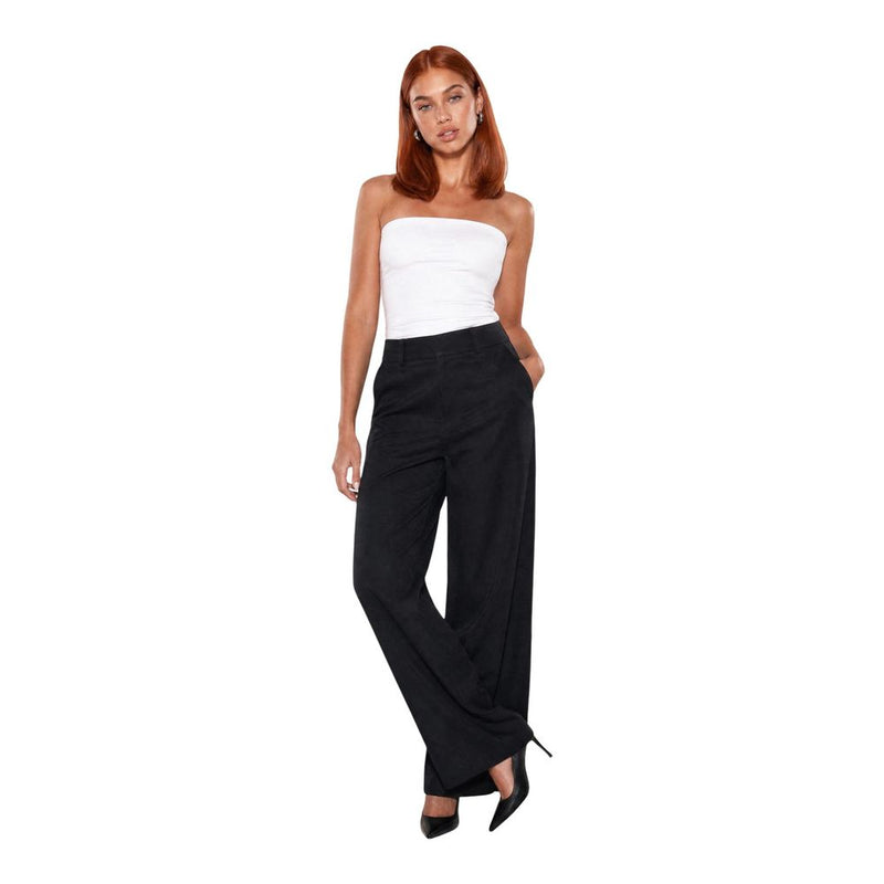 Guess BASTIENNE Wide Leg Trouser - Black Viscose Pants for Women