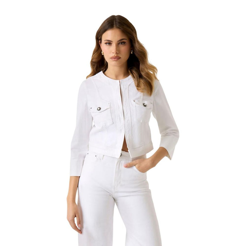 Guess ROSALIA JACKET W6GN01 D0710 - Veste Longue en Coton Blanc