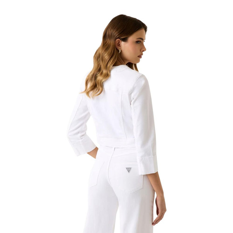 Guess ROSALIA JACKET W6GN01 D0710 - Veste Longue en Coton Blanc