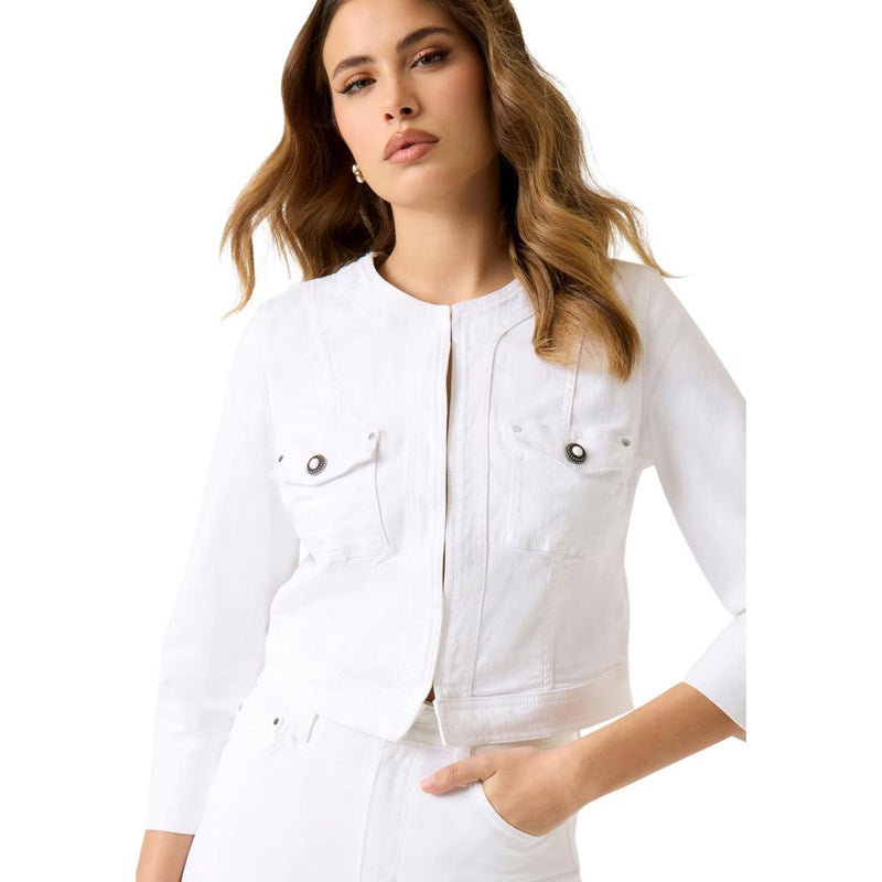 Guess ROSALIA JACKET W6GN01 D0710 - Veste Longue en Coton Blanc