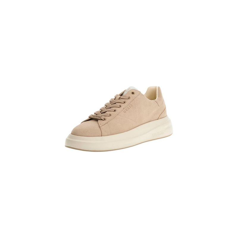 Guess ELBA Beige Suede Leather Low Top Sneakers for Men