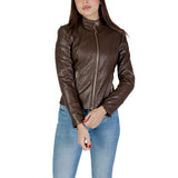 Guess Brown Polyethylene Biker Jacket