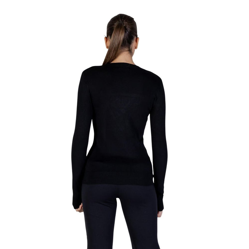 Guess Black Viscose Sweatshirt - LS CN SASHA TRIANGLE LOGO