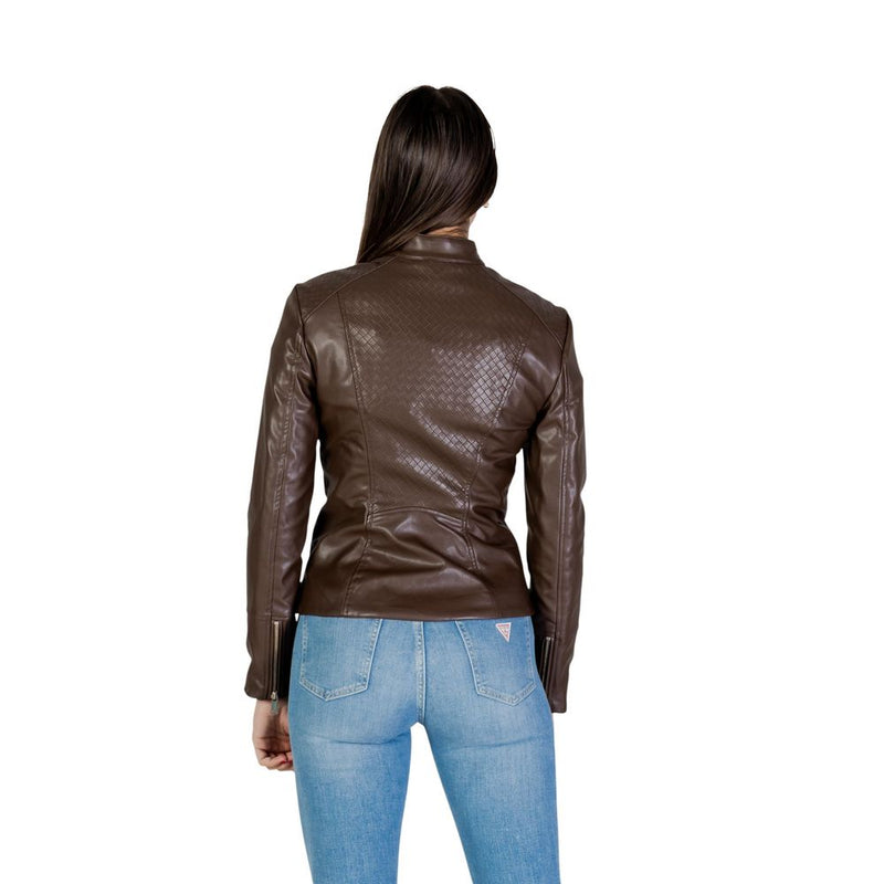 Guess CLAUDINE BIKER W6RL52 WL850 Women's Brown Jacket