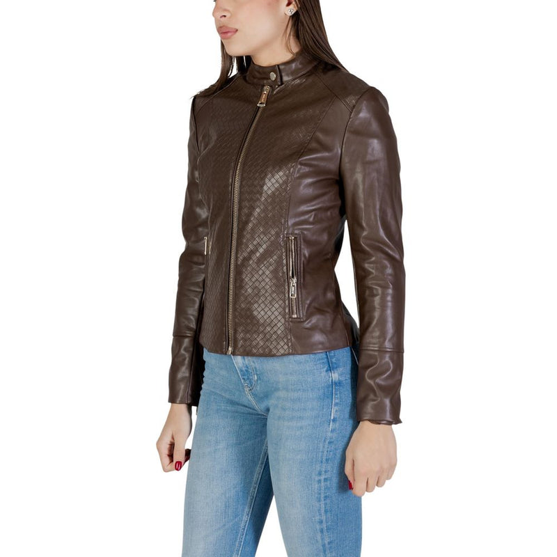Guess CLAUDINE BIKER W6RL52 WL850 Women's Brown Jacket