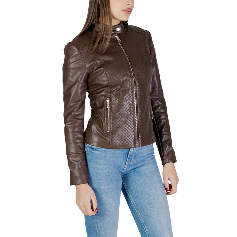 Guess CLAUDINE BIKER W6RL52 WL850 Women's Brown Jacket