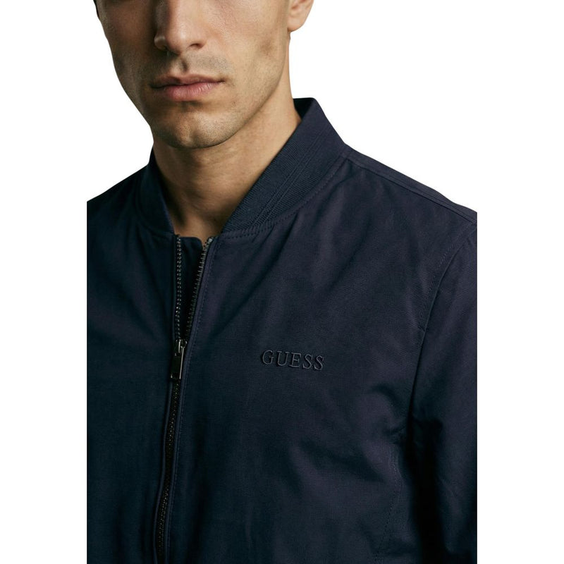 Guess Blue Polyester Bomber Jacket M6RL09 WJ362 for Men