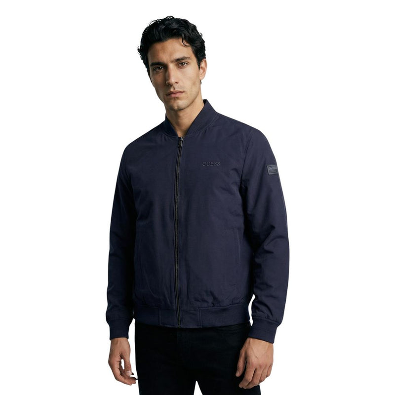 Guess Blue Polyester Bomber Jacket M6RL09 WJ362 for Men