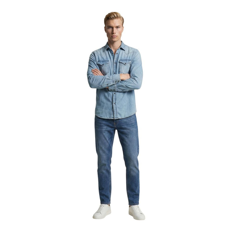 Replay Light Blue Denim Shirt for Men - Regular Fit