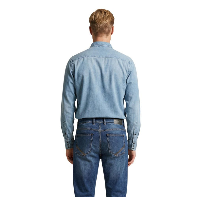 Replay Light Blue Denim Shirt for Men - Regular Fit