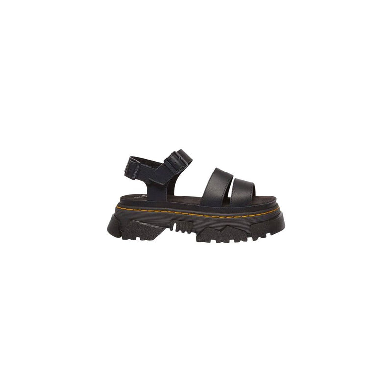 Dr. Martens Mattison 2s Athena Black Leather Flat Sandals