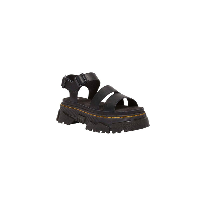 Dr. Martens Mattison 2s Athena Black Leather Flat Sandals