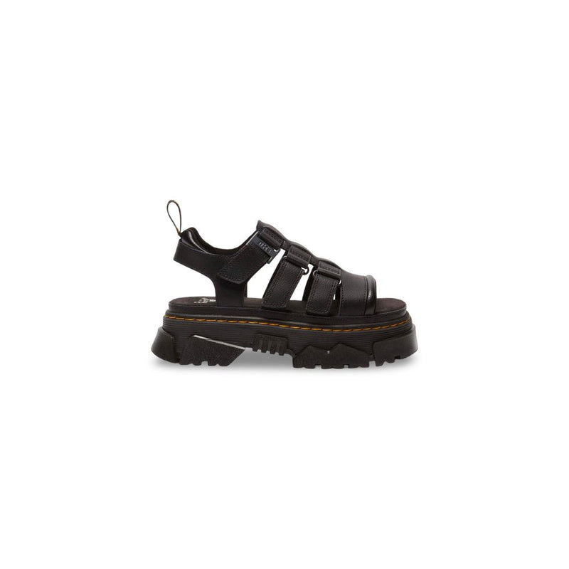 Dr. Martens Mattison 3s Black Leather Platform Sandals