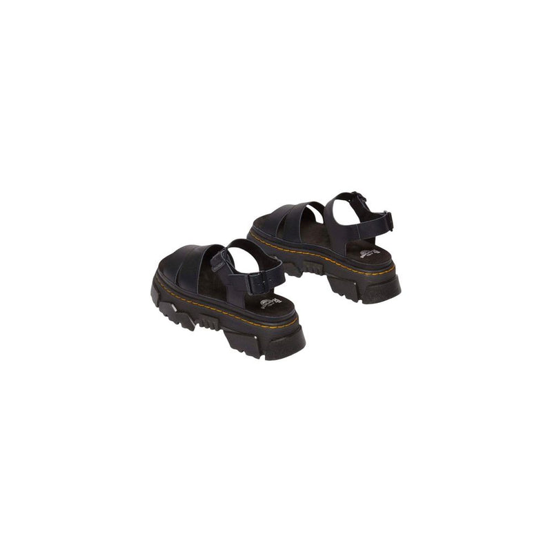 Dr. Martens Mattison 2s Athena Black Leather Flat Sandals