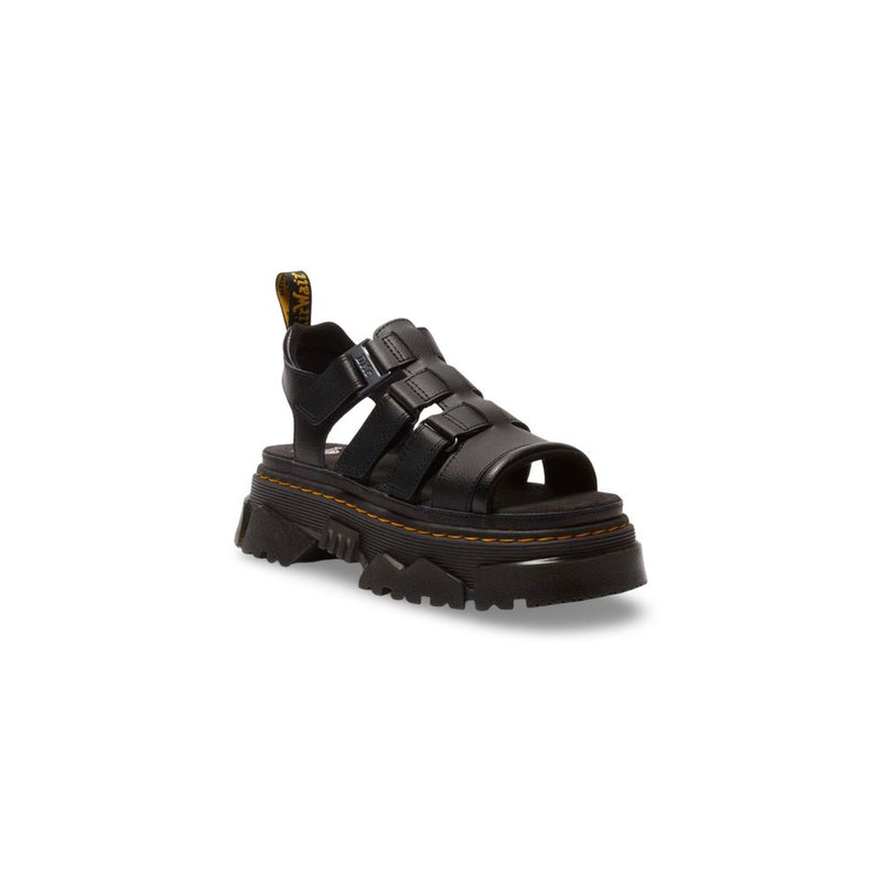 Dr. Martens Mattison 3s Black Leather Platform Sandals