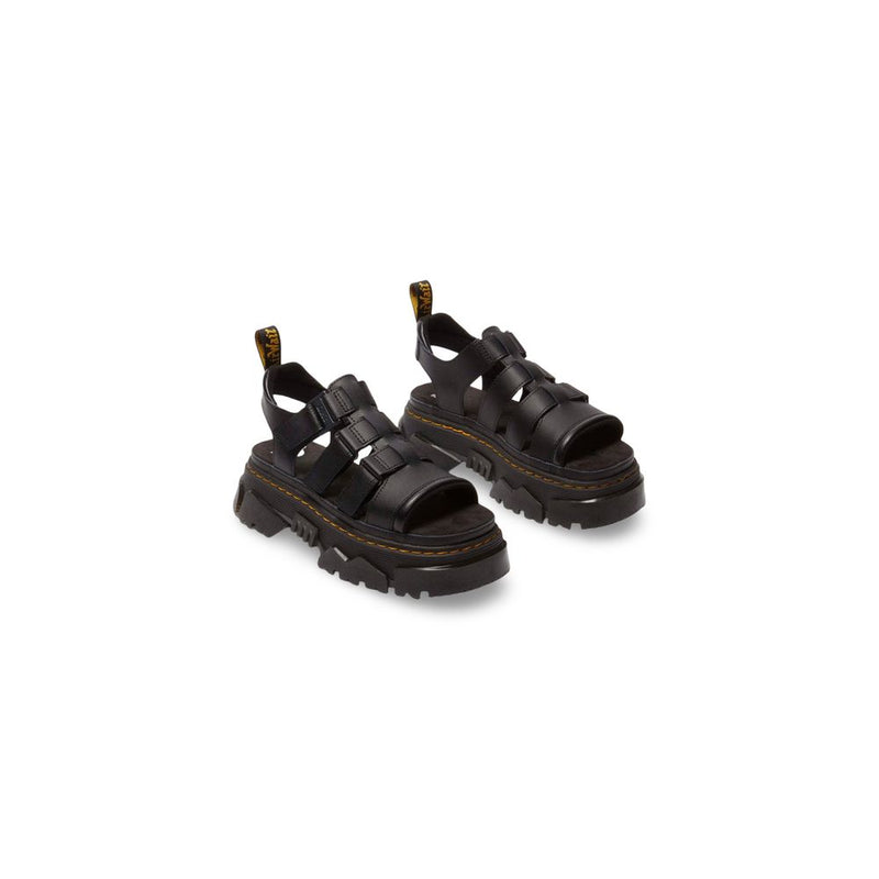 Dr. Martens Mattison 3s Black Leather Platform Sandals
