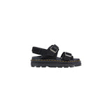 Dr. Martens Black Leather Flat Sandals