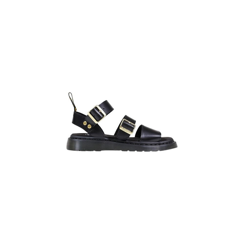 Dr. Martens Gryphon Atlas Black Leather Flat Sandals