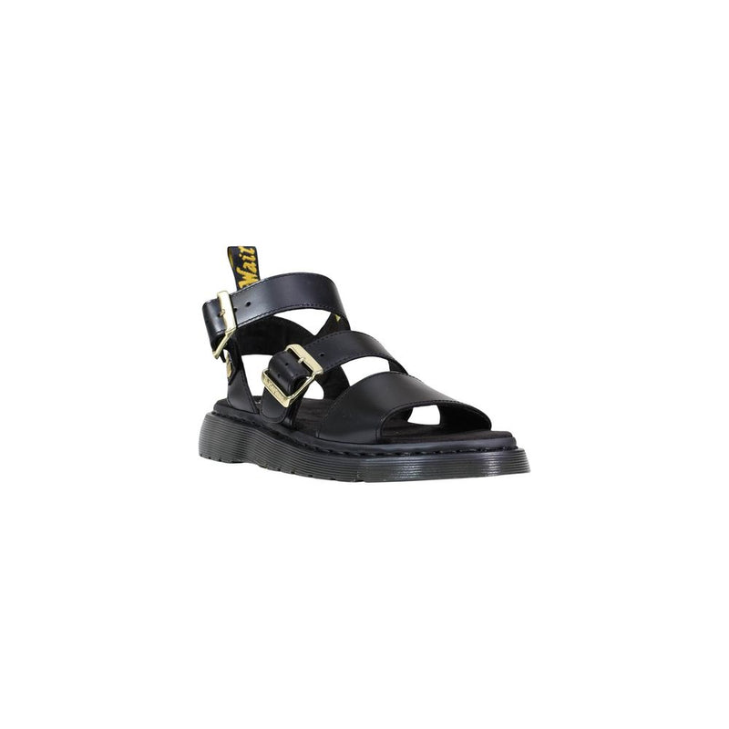 Dr. Martens Gryphon Atlas Black Leather Flat Sandals
