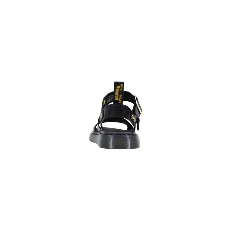 Dr. Martens Gryphon Atlas Black Leather Flat Sandals