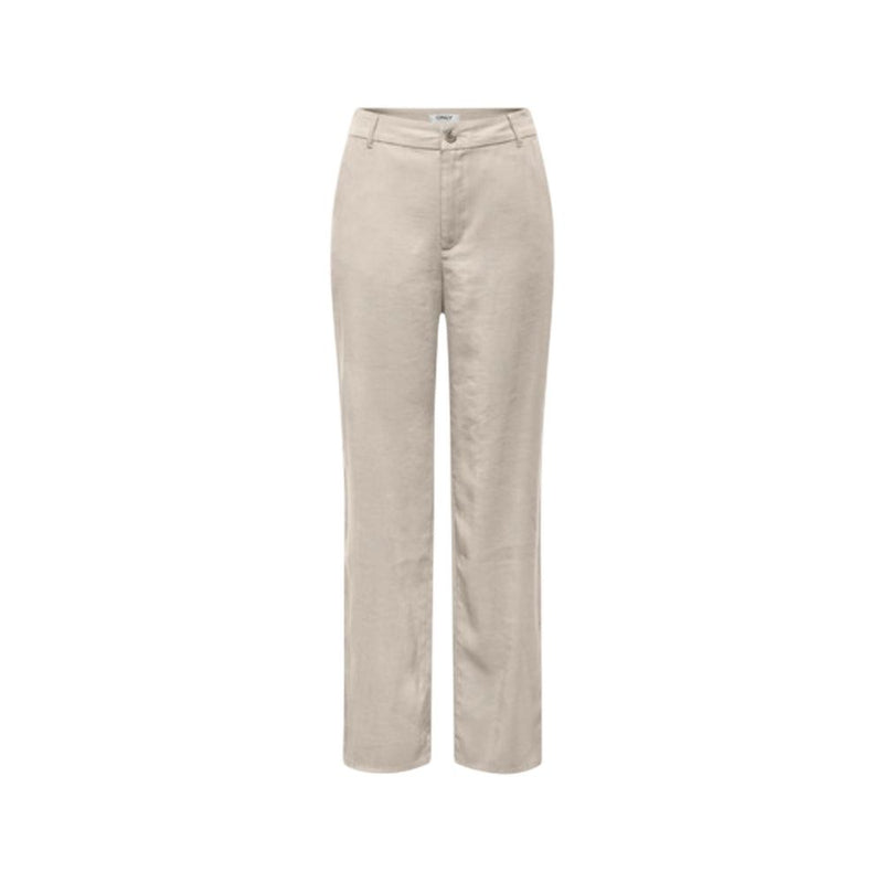 Only Onlaris Life Mw Straight Pants in Beige for Women