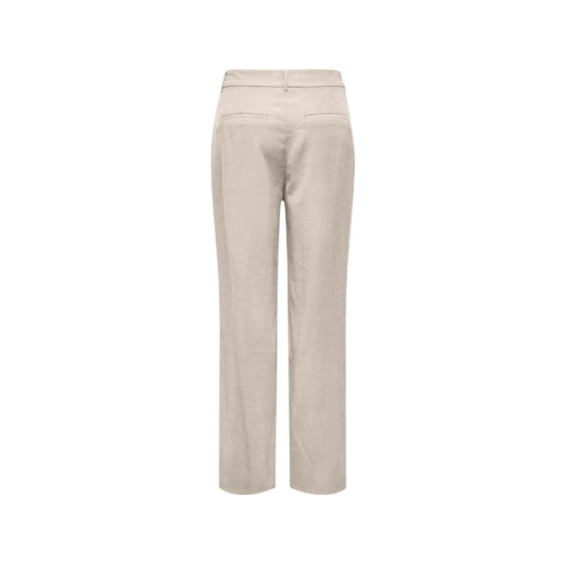 Only Onlaris Life Mw Straight Pants in Beige for Women