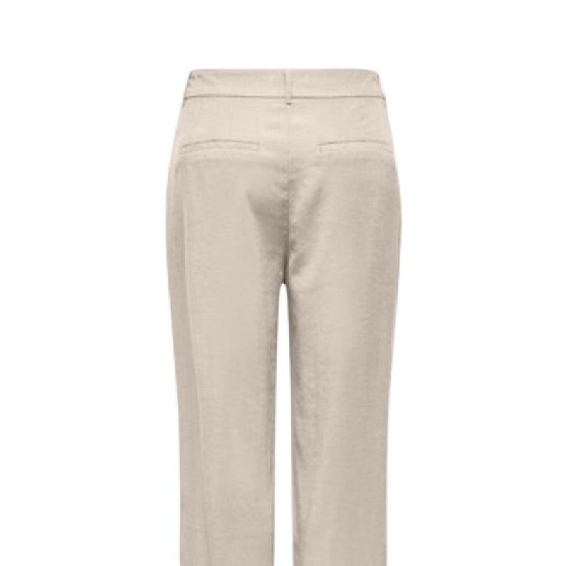 Only Onlaris Life Mw Straight Pants in Beige for Women