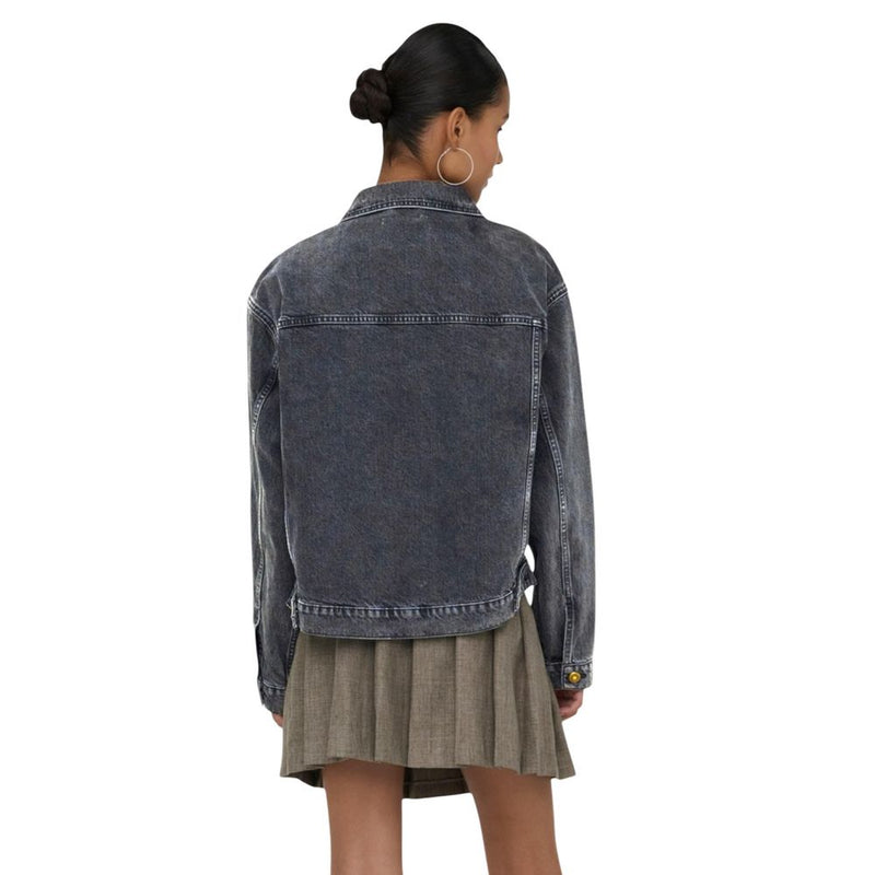 Only Onlharper Black Cotton Denim Jacket for Women