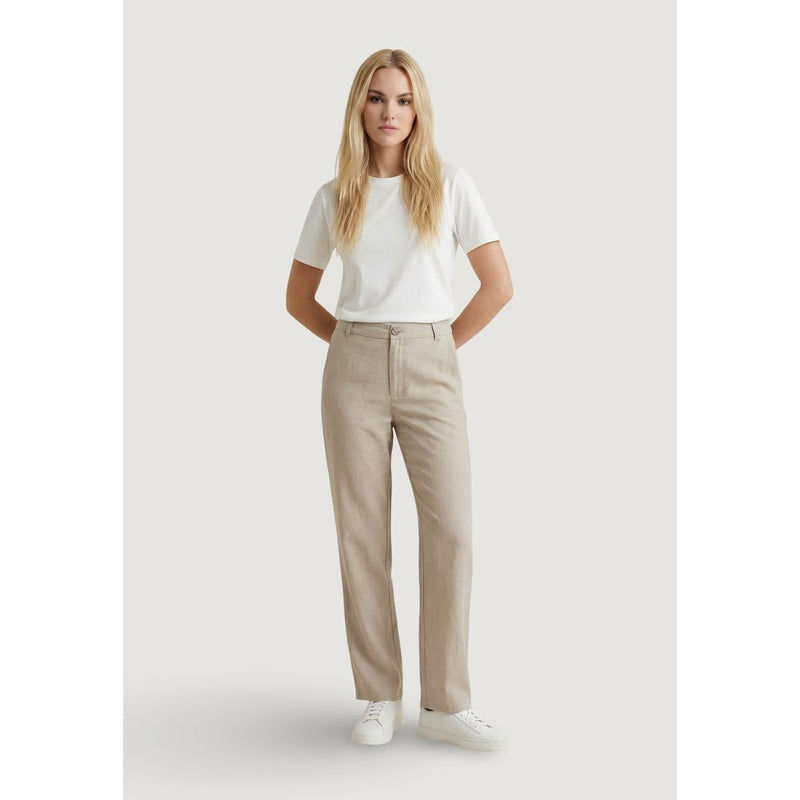 Only Onlaris Life Mw Straight Pants in Beige for Women
