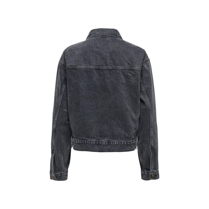 Only Onlharper Black Cotton Denim Jacket for Women