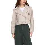 Only Beige Recycled Polyester Biker Jacket