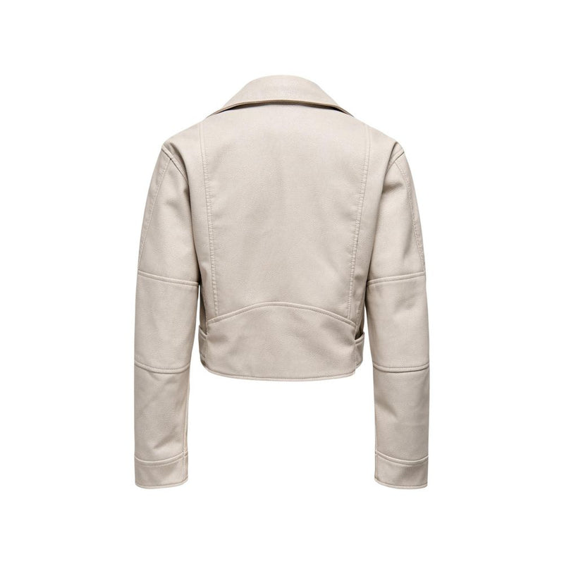 Only Beige Recycled Polyester Biker Jacket