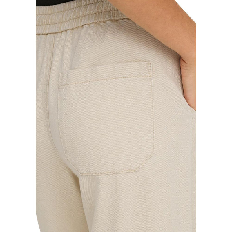Only Cream Cotton Flared Pants - Onlmaisa Hw Pull-Up Wide Pnt