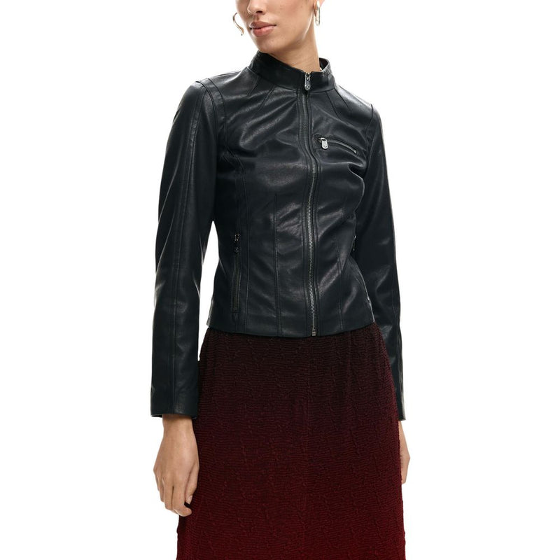 Desigual CHAQ_DANNY 26SWEW11 Black Polyurethane Leather Jacket
