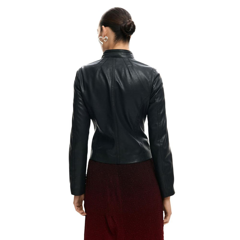 Desigual CHAQ_DANNY 26SWEW11 Black Polyurethane Leather Jacket