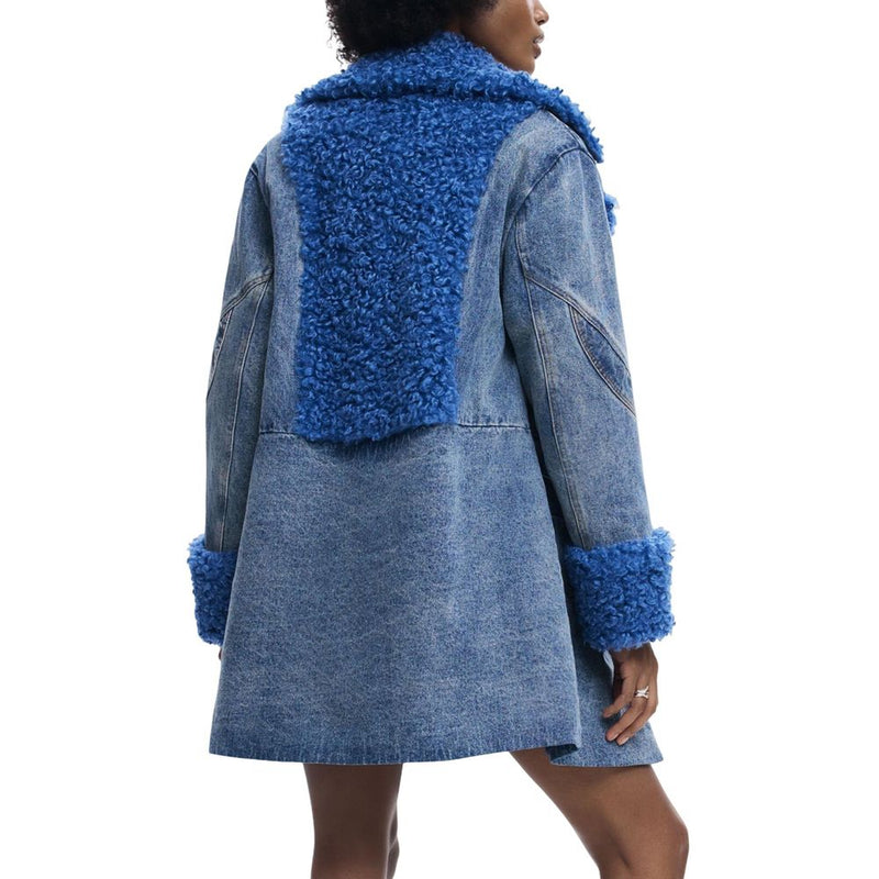 Desigual REPIRSE_CHAQ_MOONLIGH Blue Cotton Coat for Women