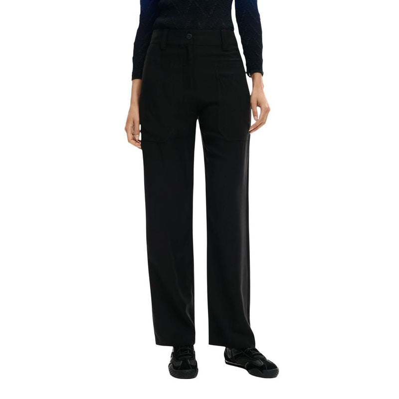 Desigual Black Viscose Casual Pants - Model 26SWPW07