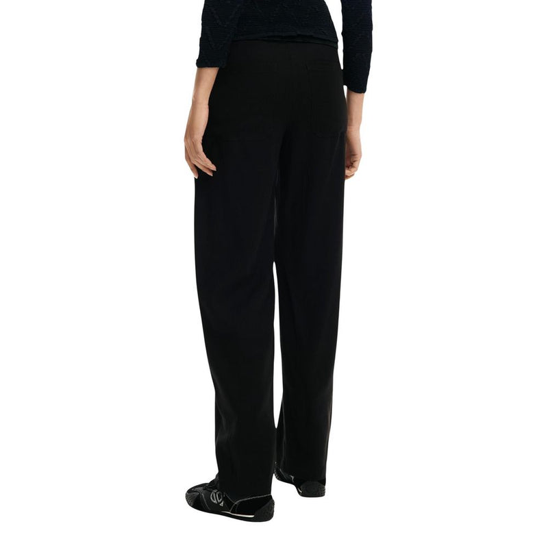 Desigual Black Viscose Casual Pants - Model 26SWPW07