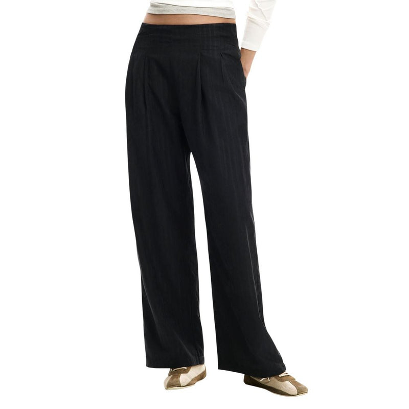 Desigual PANT_MERLI - Pantalon Noir en Polyester pour Femme